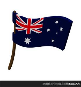 Flag of Australia icon in cartoon style on a white background . Flag of Australia icon, cartoon style