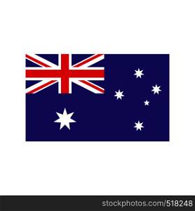 Flag of Australia icon in flat style isolated on white background. Flag of Australia icon, flat style