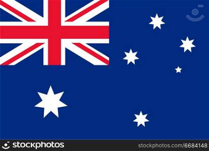 Flag of Australia. Rectangular shape icon on white background, vector illustration.. Flag rectangular shape, rectangular shape icon on white background