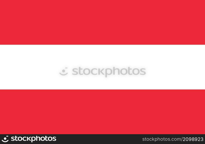 Flag of Austria on white background. National flag of the European country Austria. flat style.