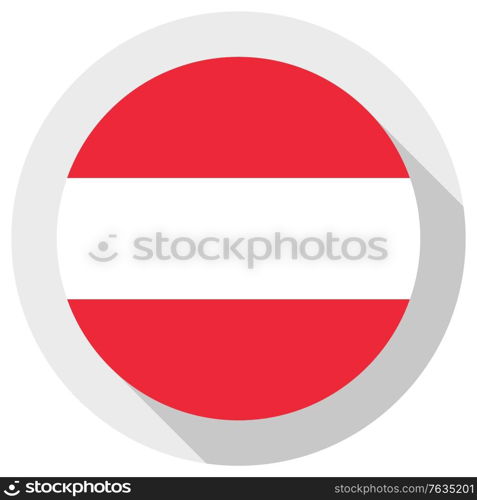 Flag of austria, Round shape icon on white background, vector illustration
