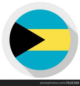Flag of Bahamas, Round shape icon on white background, vector illustration