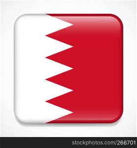 Flag of Bahrain. Square glossy badge
