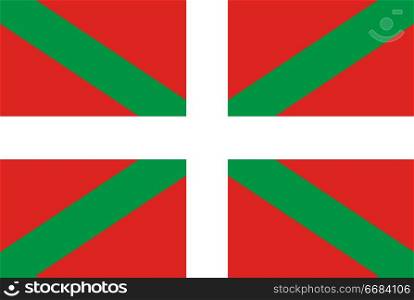 Flag of Basque. Rectangular shape icon on white background, vector illustration.. Flag rectangular shape, rectangular shape icon on white background