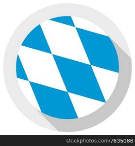 Flag of Bavaria, Round shape icon on white background, vector illustration