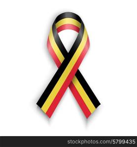 Flag of Belgium. Abstract Belgian ribbons isolated on white, vector illustration
