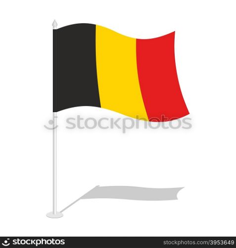 Flag of Belgium. Official national symbol of Belgian state. Traditional Belgian paced flag. Belgium flag isolated