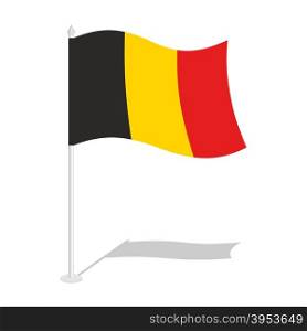 Flag of Belgium. Official national symbol of Belgian state. Traditional Belgian paced flag. Belgium flag isolated