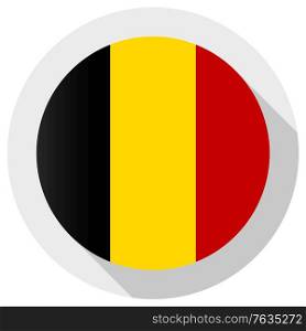 Flag of belgium, Round shape icon on white background, vector illustration