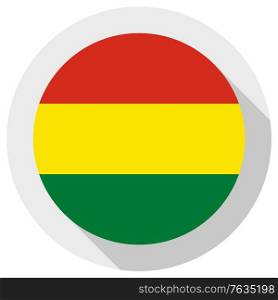 Flag of Bolivia, Round shape icon on white background, vector illustration