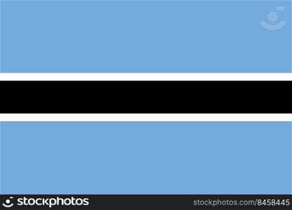 Flag of Botswana. The national symbol of the country. Simple style