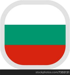 Flag of Bulgaria. Rounded square icon on white background, vector illustration.. Icon square shape with Flag on white background