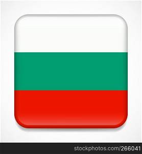Flag of Bulgaria. Square glossy badge