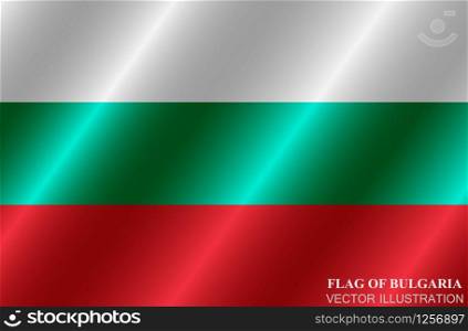Flag of Bulgaria with folds. Happy Bulgaria day background. Bright button with flag. Vector Illustration.. Flag of Bulgaria with folds. Happy Bulgaria day background. Bright button with flag.