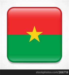 Flag of Burkina Faso. Square glossy badge