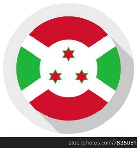 Flag of burundi, Round shape icon on white background, vector illustration