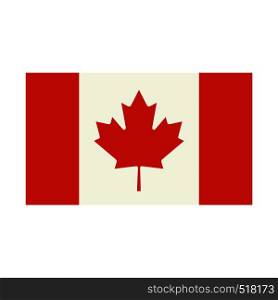 Flag of Canada icon in flat style isolated on white background. Flag of Canada icon, flat style