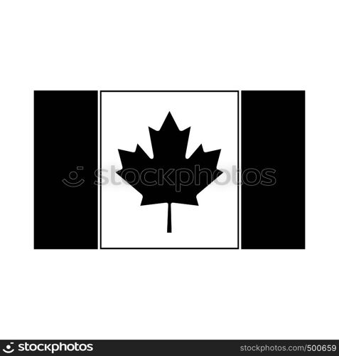 Flag of Canada icon in simple style isolated on white background. Flag of Canada icon, simple style