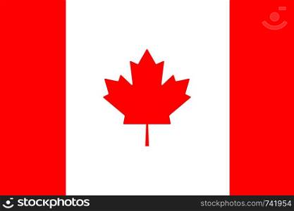 Flag of Canada in flat design. Flag Indonesia background. Eps10