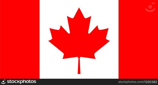 Flag of Canada, vector illustration.