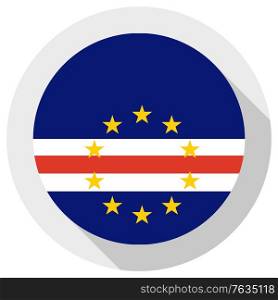 Flag of Cape Verde, Round shape icon on white background, vector illustration