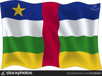 Flag of Central African Republic isolated on white background