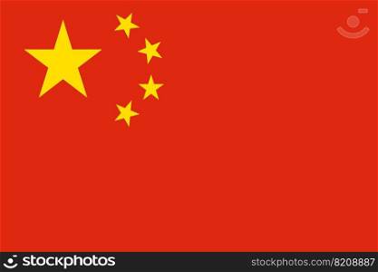 Flag of China. Chinese national banner and patriotic symbol. Official colors. Flat vector illustration.. Flag of China. Official colors. Flat vector illustration
