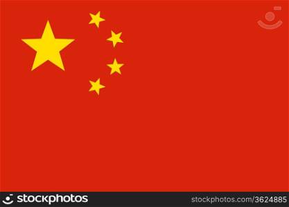 Flag of China. Color style. Vector illustration. Flag of China