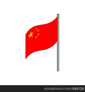 Flag of China icon in isometric 3d style on a white background. Flag of China icon, isometric 3d style