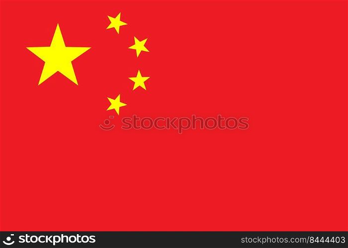 Flag of China. The national symbol of the country. Simple style
