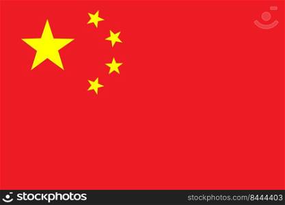 Flag of China. The national symbol of the country. Simple style