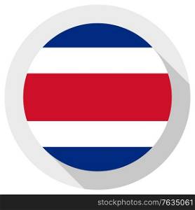 Flag of Costa rica. Round shape icon on white background, vector illustration
