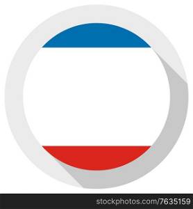 Flag of crimea, round shape icon on white background, vector illustration