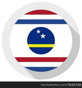 Flag of Curacao Governor&rsquo;s Standard, Round shape icon on white background, vector illustration