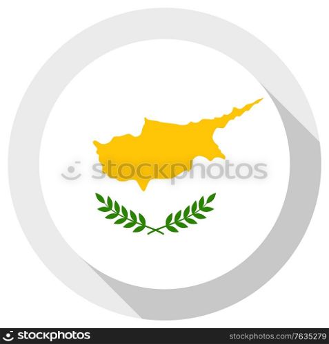 Flag of cyprus, Round shape icon on white background, vector illustration