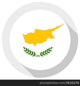 Flag of cyprus, Round shape icon on white background, vector illustration