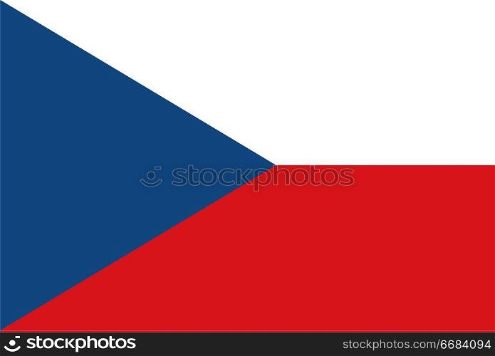 Flag of Czech republic. Rectangular shape icon on white background, vector illustration.. Flag rectangular shape, rectangular shape icon on white background