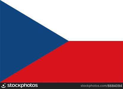 Flag of Czech republic. Rectangular shape icon on white background, vector illustration.. Flag rectangular shape, rectangular shape icon on white background