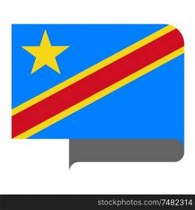 Flag of Democratic Republic of the Congo horizontal shape, pointer for world map. Flag horizontal shape, pointer for world map