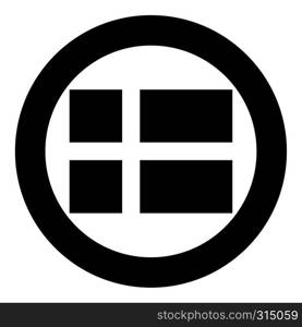 Flag of Denmark icon black color vector in circle round illustration flat style simple image. Flag of Denmark icon black color vector in circle round illustration flat style image
