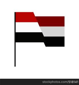 Flag of Egypt icon in flat style isolated on white background. Flag of Egypt icon, flat style