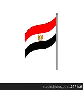 Flag of Egypt icon in isometric 3d style on a white background. Flag of Egypt icon, isometric 3d style