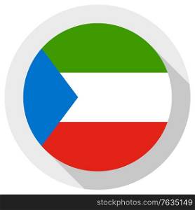 Flag of Equatorial Guinea, Round shape icon on white background, vector illustration