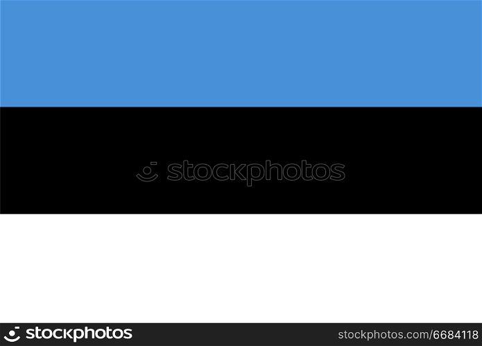 Flag of Estonia. Rectangular shape icon on white background, vector illustration.. Flag rectangular shape, rectangular shape icon on white background