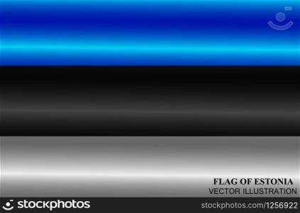 Flag of Estonia with folds. Colorful illustration with flag for web design. Vector.. Flag of Estonia with folds. Colorful illustration with flag for design.
