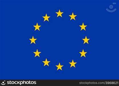 Flag of European Union. Color style. Vector illustration. Flag of European Union