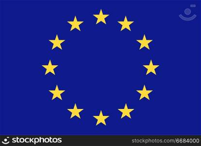 Flag of European union. Rectangular shape icon on white background, vector illustration.. Flag rectangular shape, rectangular shape icon on white background