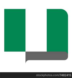 Flag of Federal Republic of Nigeria horizontal shape, pointer for world map. Flag horizontal shape, pointer for world map