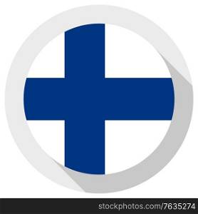 Flag of Finland, Round shape icon on white background, vector illustration