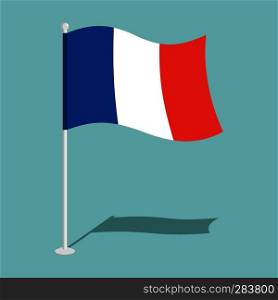 Flag of France. Official national symbol national symbol of  French state. Traditional French paced flag 
